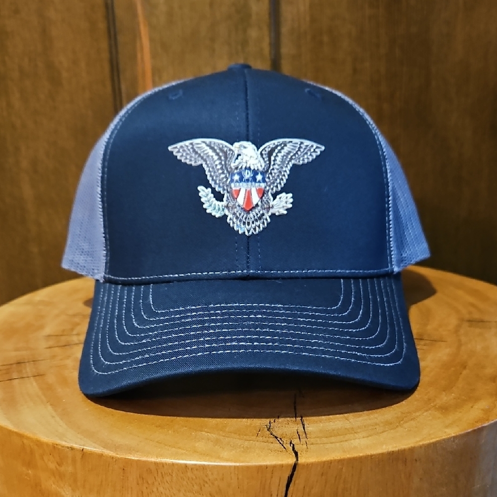 Redback Boots Brand Trucker Hat Snap Back Eagle Spider Blue Grey Unisex